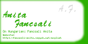 anita fancsali business card